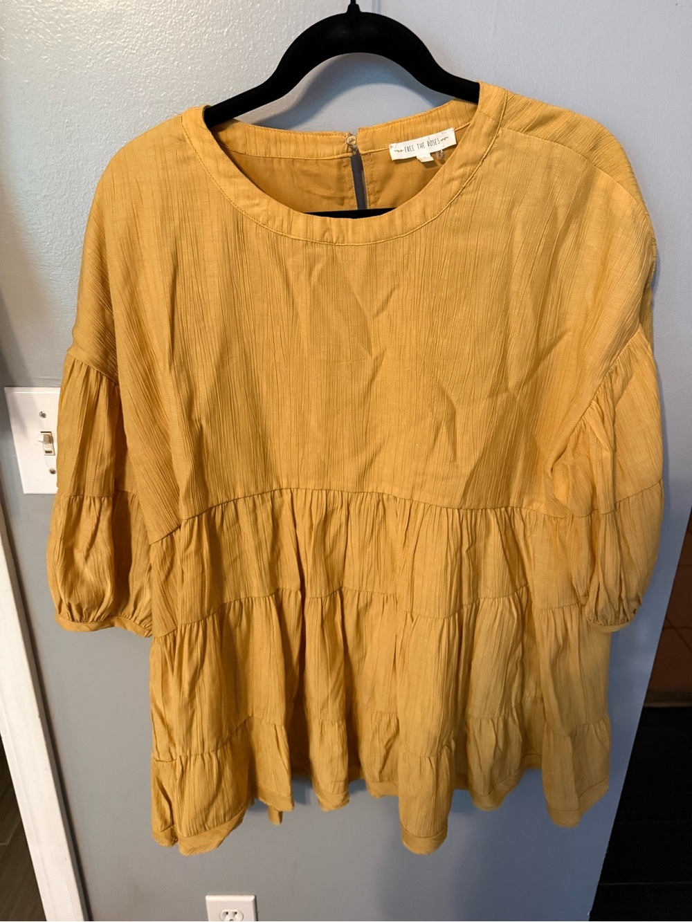 Free the Roses Mustard Tiered Tunic Top - Women's Yellow